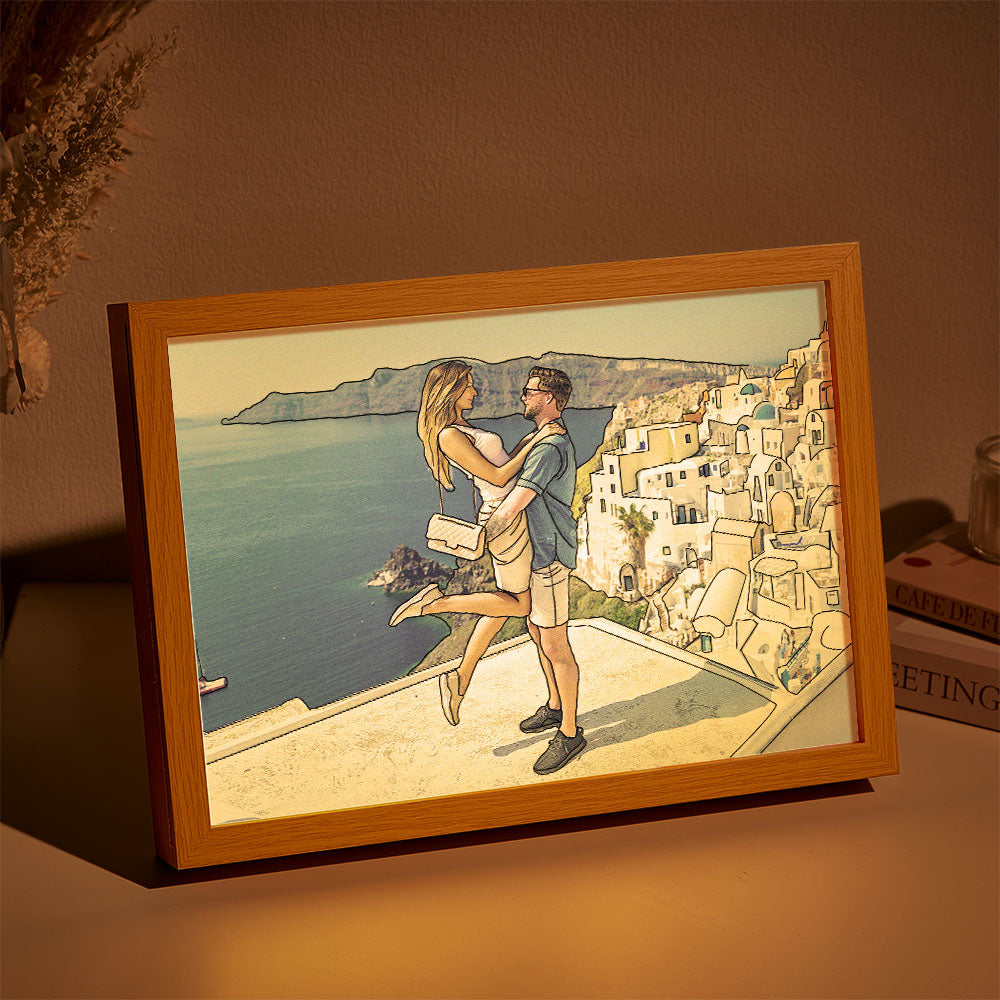 Custom Photo Lamp Personalized Line Art Light Valentine's Gifts for Her