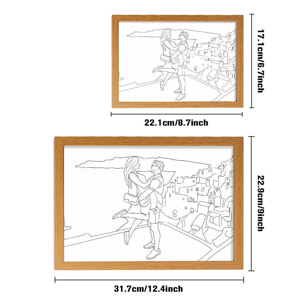 Custom Photo Lamp Personalized Line Art Light Valentine's Gifts for Her