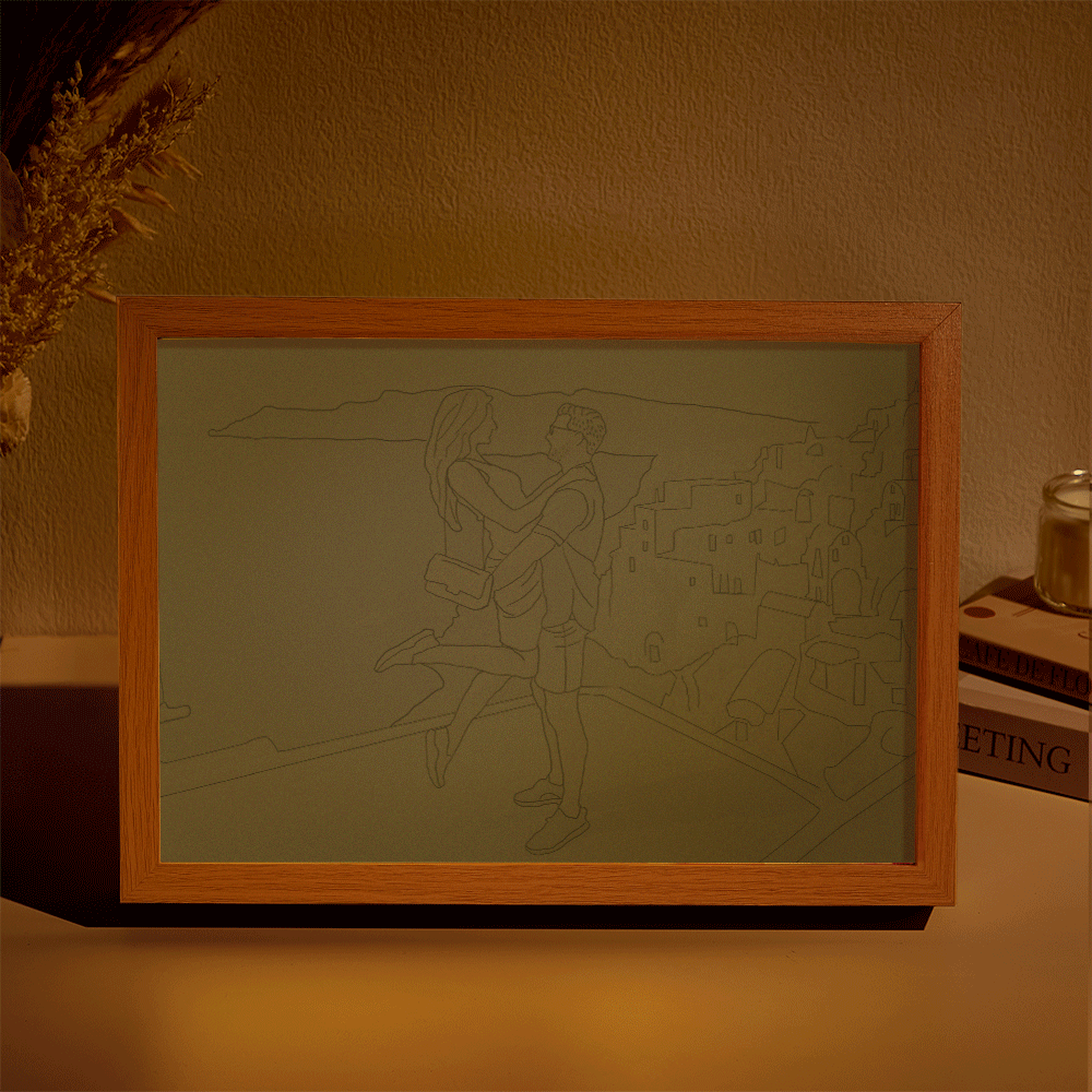 Custom Photo Lamp Personalized Line Art Light Valentine's Gifts for Her
