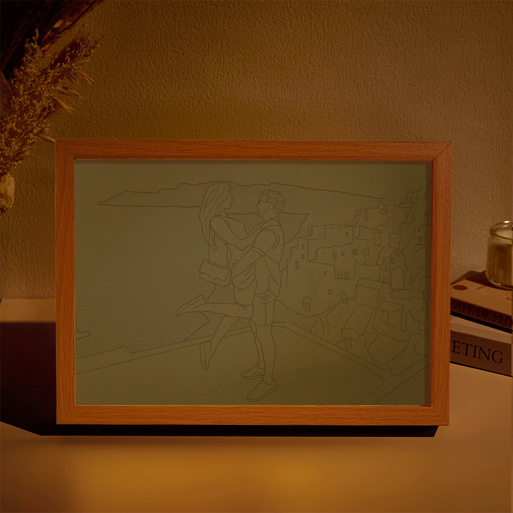 Personalized Lamp Custom Photo Line Art Light Valentine's Gifts for Her