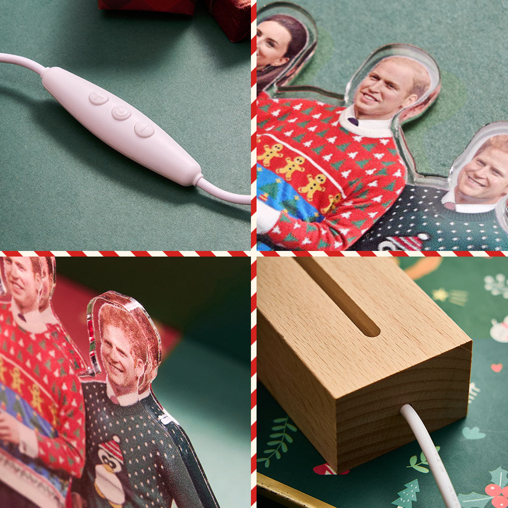 Personalized Photo Shape 3D LED Light Christmas Gift For Family Members