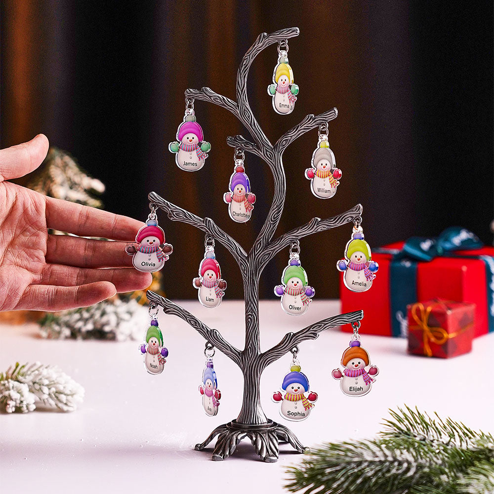 Personalized Christmas Name Night Light Snowman Tree Light Bedroom Night Light Christmas Gifts
