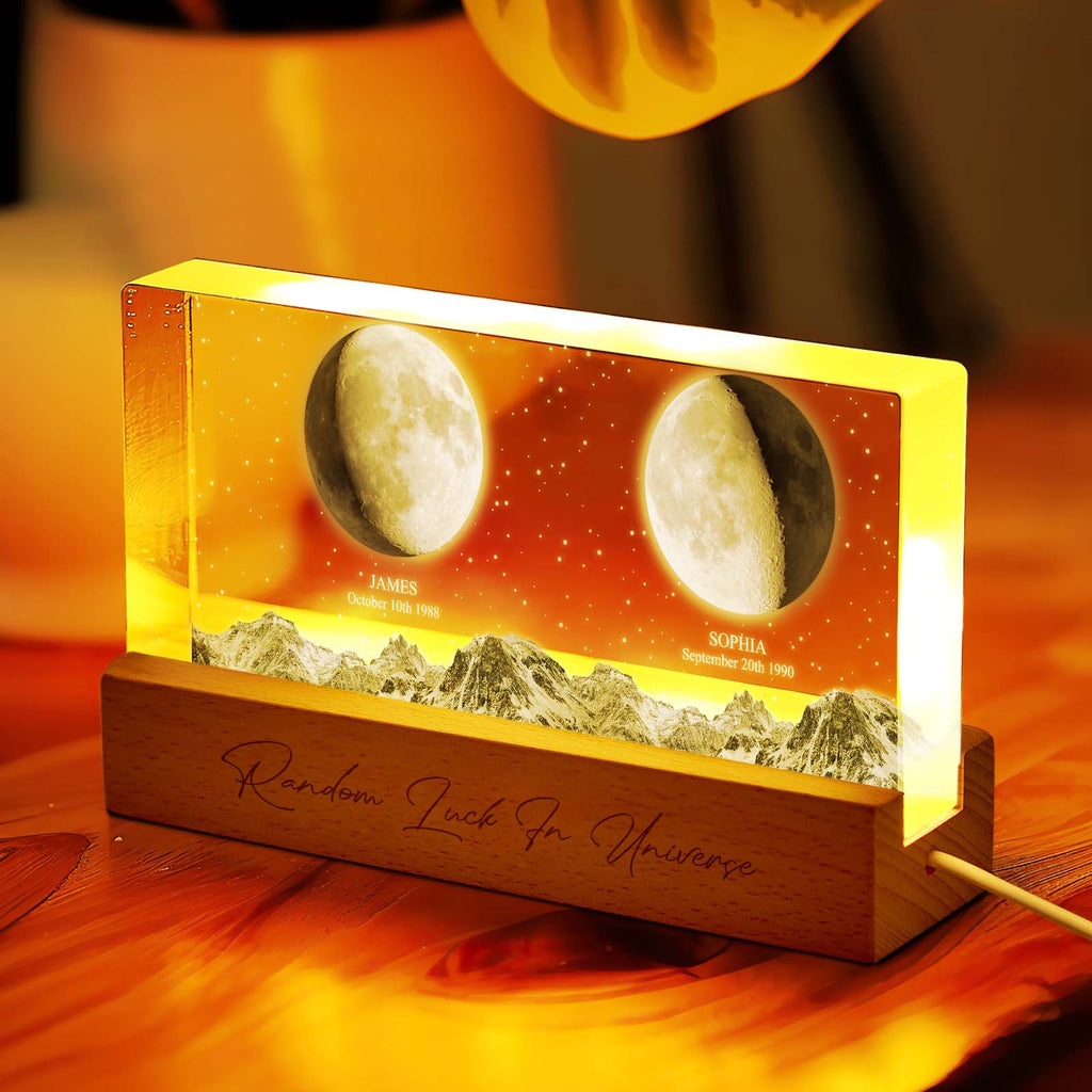 Personalized Moon Phase Night Light Custom Photo Light Gift for Lover