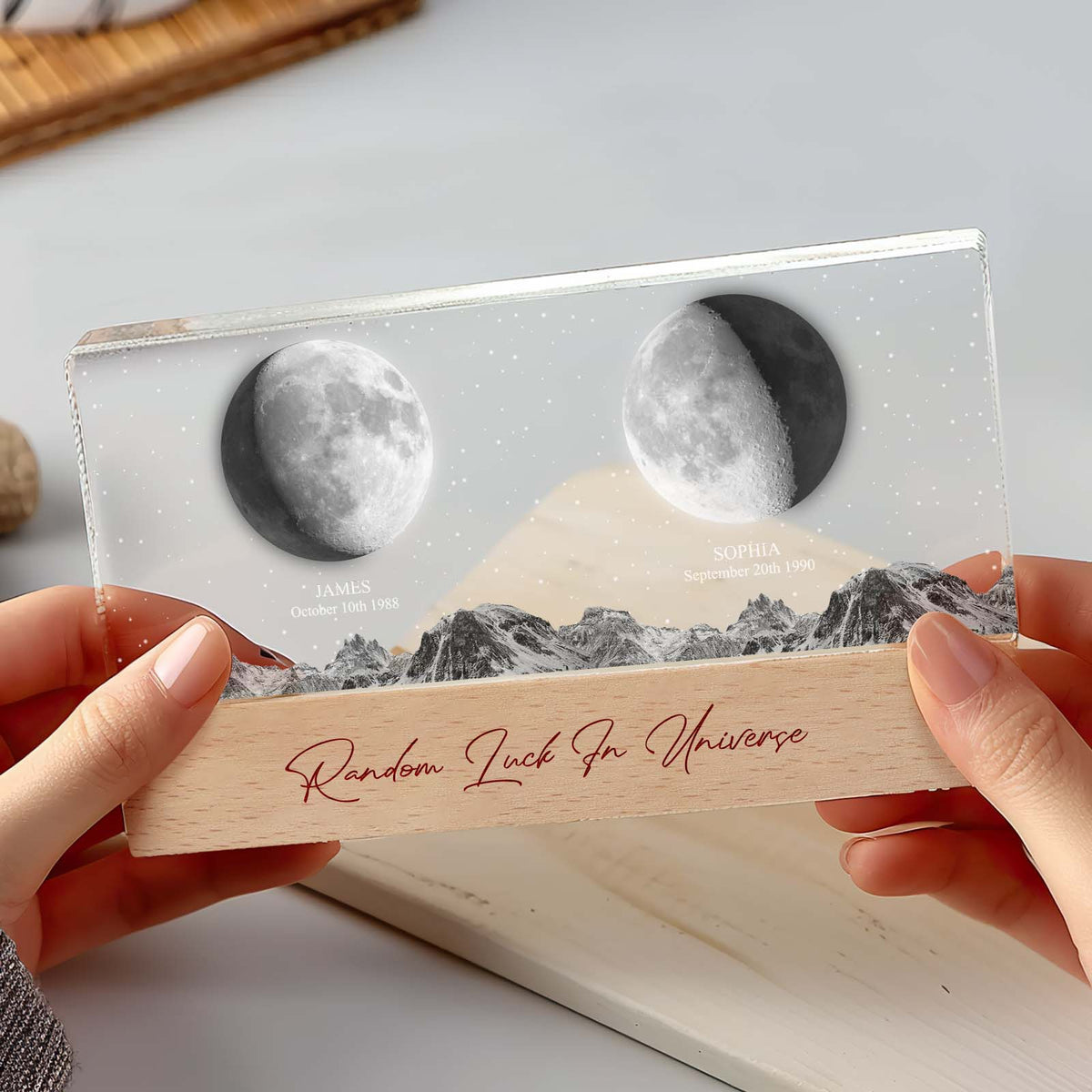Personalized Moon Phase Night Light Custom Photo Light Gift for Lover