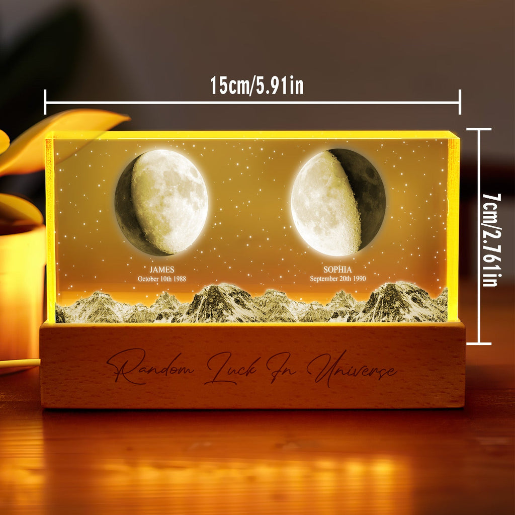 Personalized Moon Phase Night Light Custom Photo Light Gift for Lover