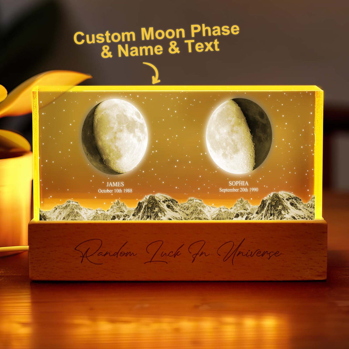 Personalized Moon Phase Night Light Custom Photo Light Gift for Lover
