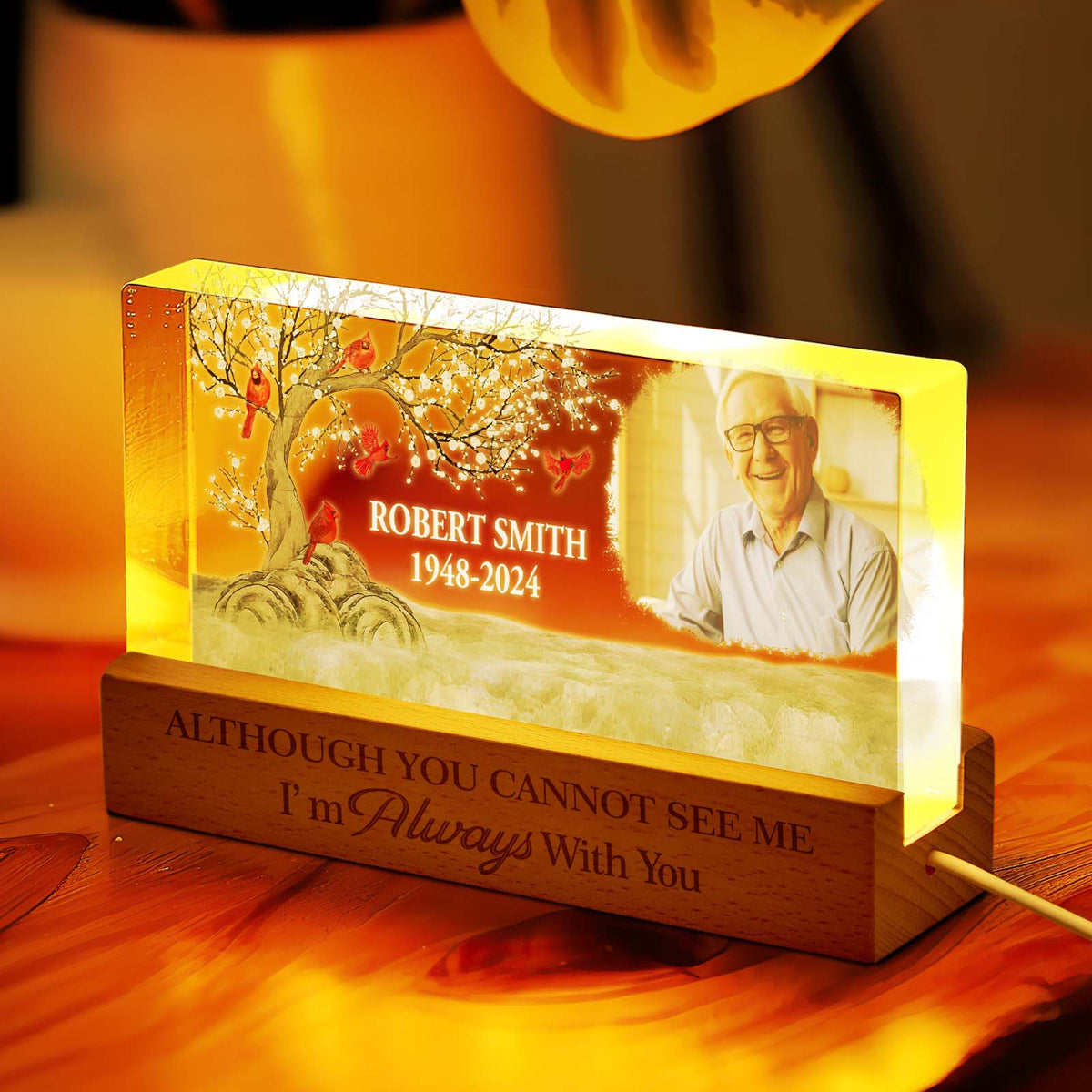 Personalized I'm Always With You Night Light Custom Photo Light Memorial Gift