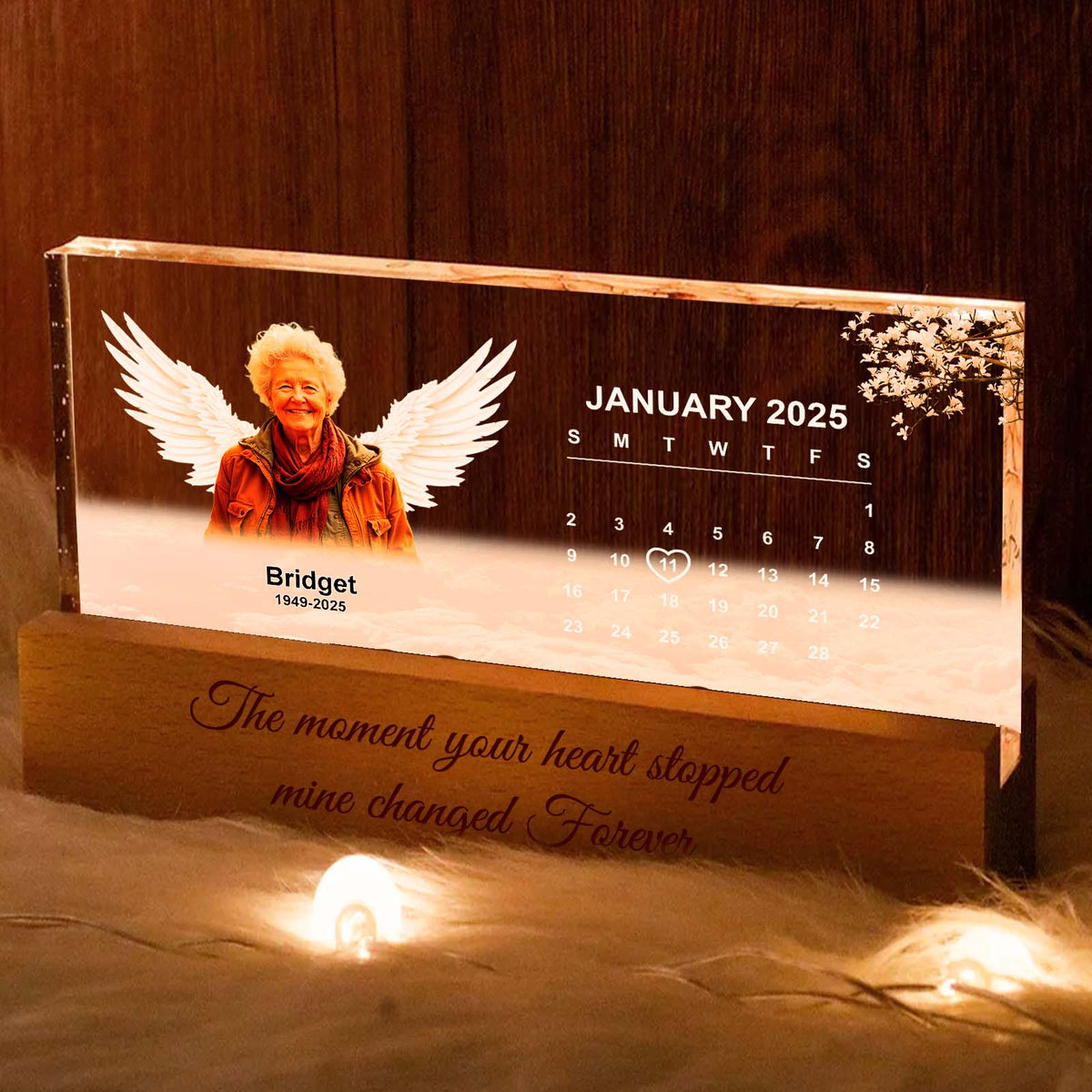 Personalized Photo LED Night Light Cherished Memory of A Loved One A Heartfelt Gift Father's Day Gift