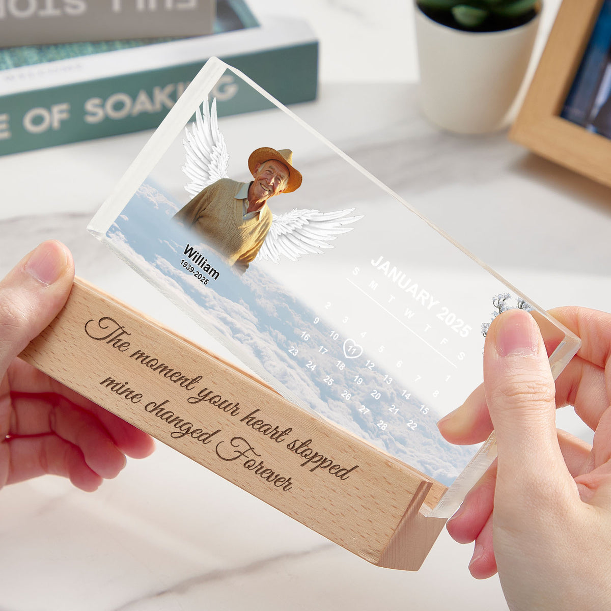 Personalized Photo LED Night Light Cherished Memory of A Loved One A Heartfelt Gift Father's Day Gift