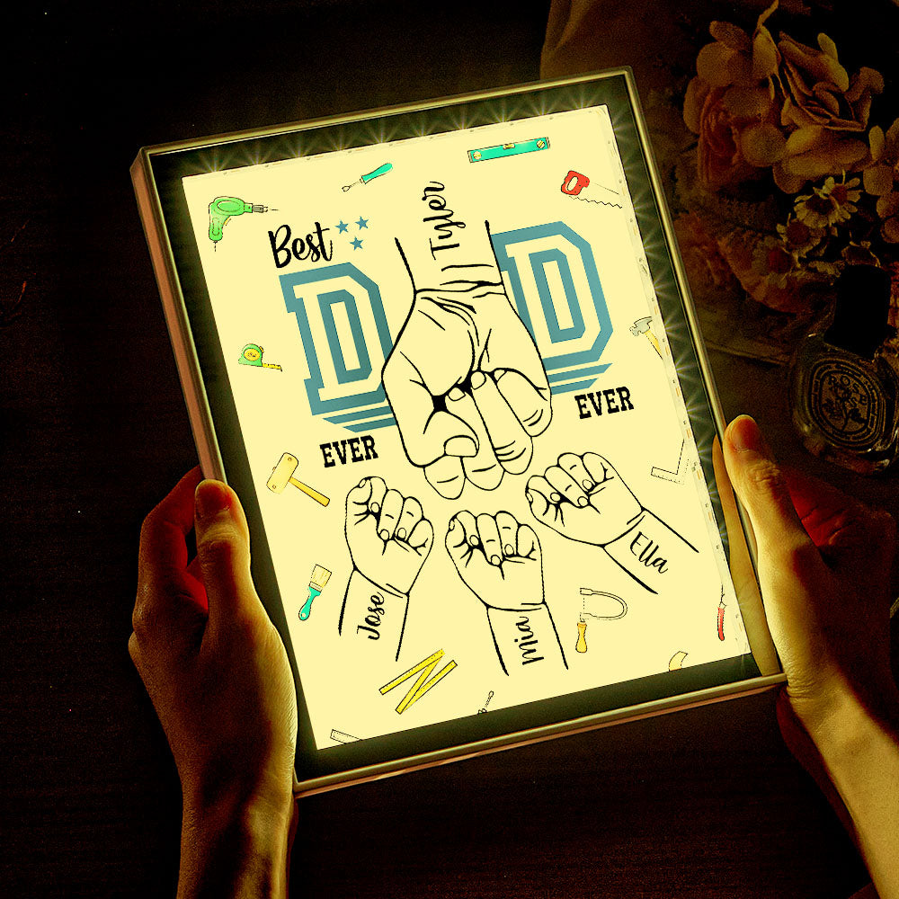 Customize Fist Mirror Light Box Father's Day Gifts