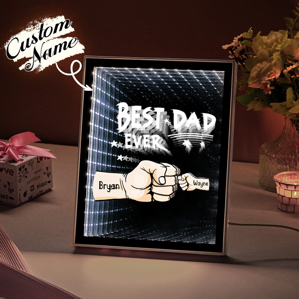 Fist Mirror Light Personalized Night Light Custom Kids Names Father's Day Gifts