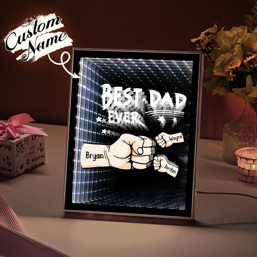 Fist Mirror Light Personalized Night Light Custom Kids Names Father's Day Gifts