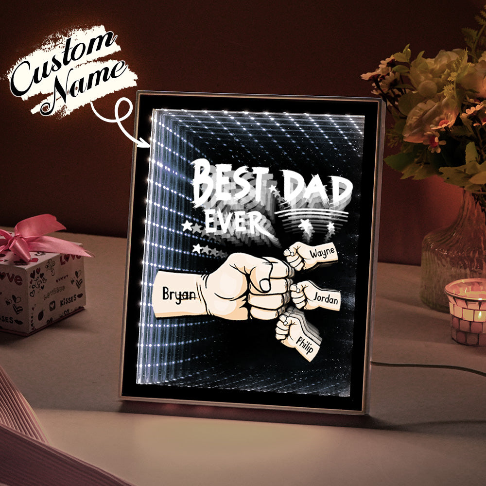Fist Mirror Light Personalized Night Light Custom Kids Names Father's Day Gifts