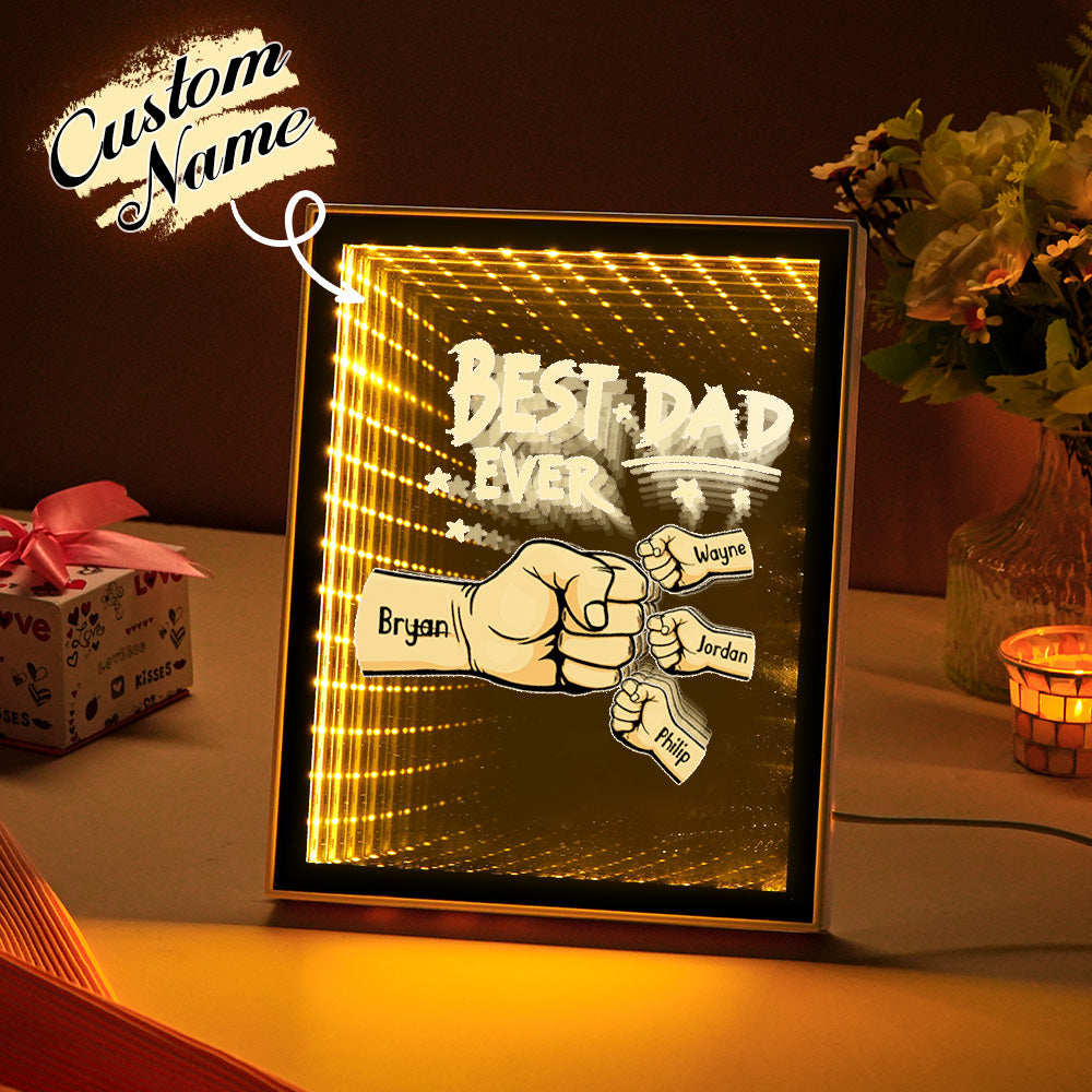 Fist Mirror Light Personalized Night Light Custom Kids Names Father's Day Gifts