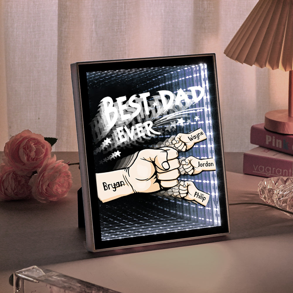 Fist Mirror Light Personalized Night Light Custom Kids Names Father's Day Gifts