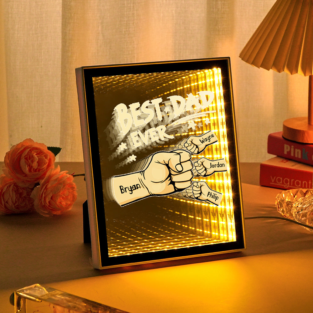 Fist Mirror Light Personalized Night Light Custom Kids Names Father's Day Gifts