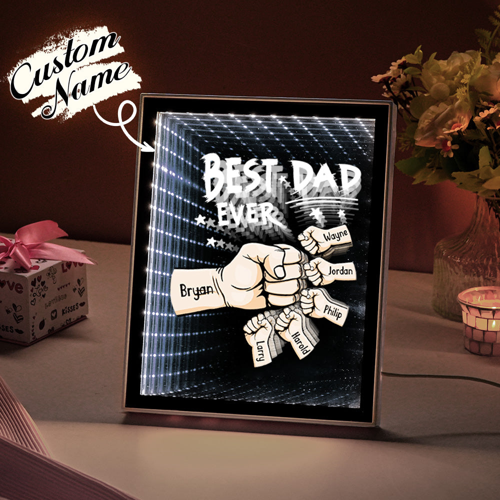 Fist Mirror Light Personalized Night Light Custom Kids Names Father's Day Gifts