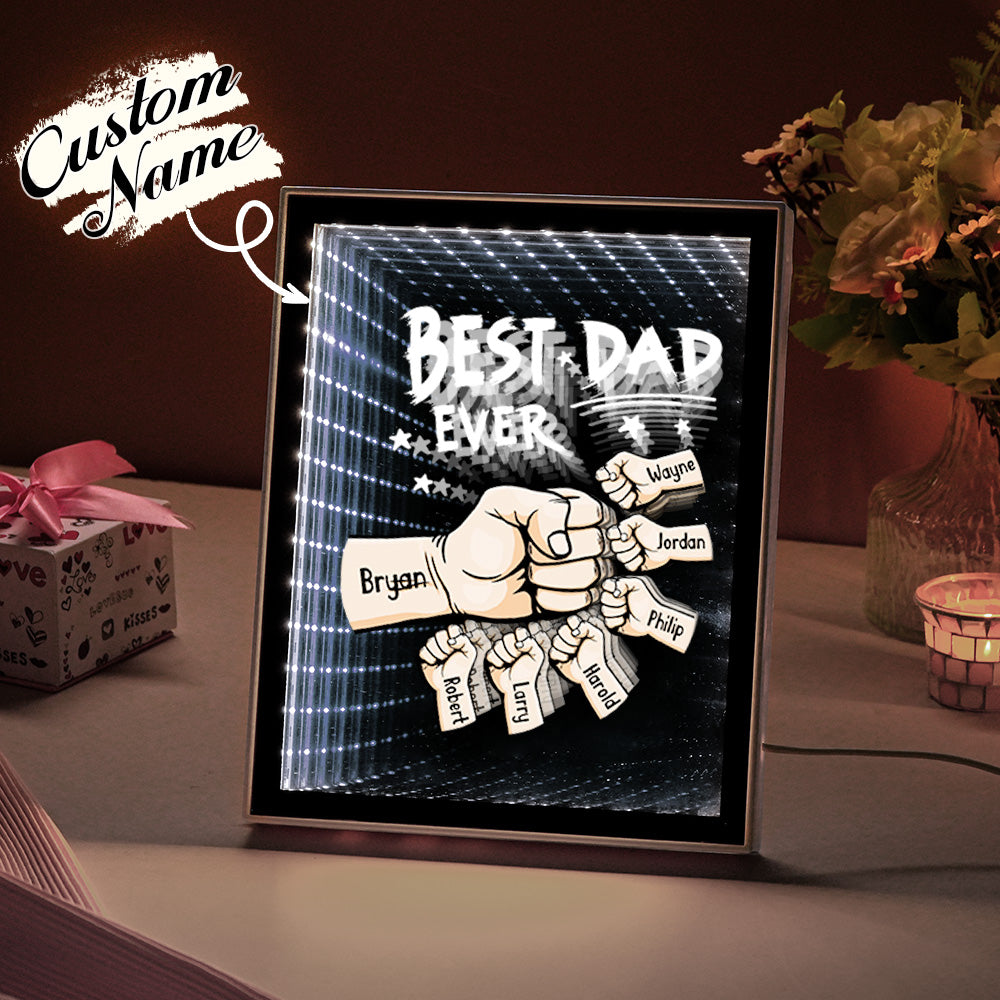 Fist Mirror Light Personalized Night Light Custom Kids Names Father's Day Gifts