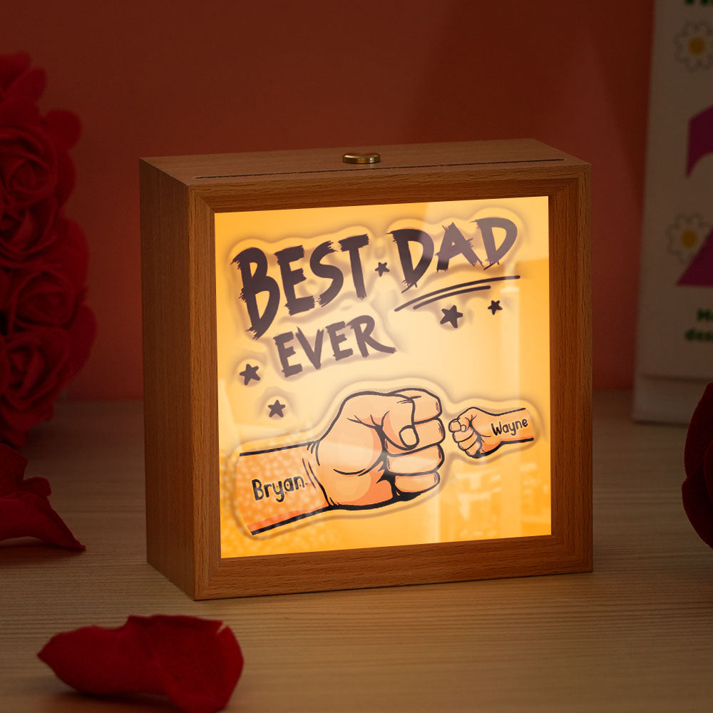 Personalized Mirror Light Custom Fist Mirror Night Light Custom Kids Names Best Gifts Father's Day Gifts
