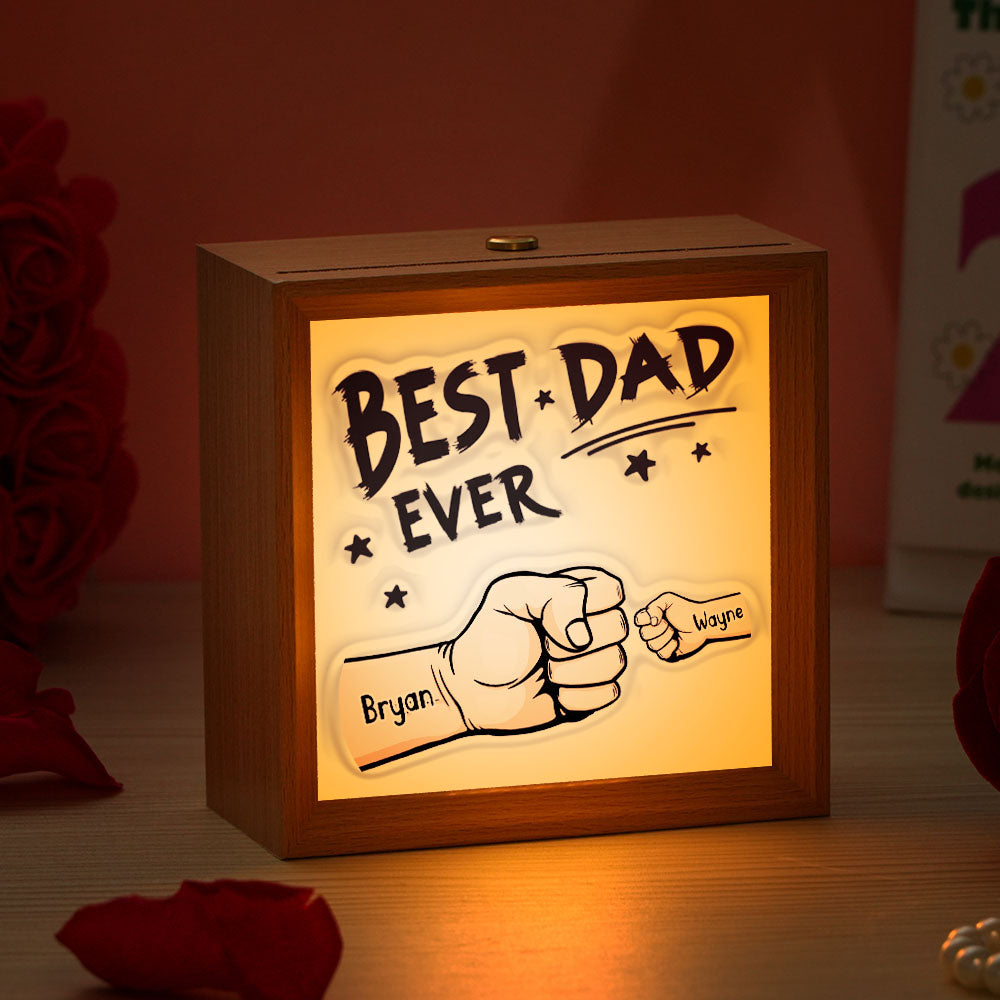 Personalized Mirror Light Custom Fist Mirror Night Light Custom Kids Names Best Gifts Father's Day Gifts