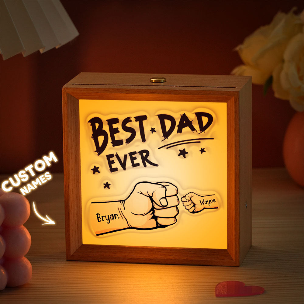 Personalized Mirror Light Custom Fist Mirror Night Light Custom Kids Names Best Gifts Father's Day Gifts