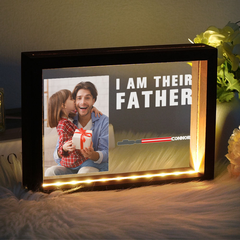 Personalized I Am Their Father Night Light Frame Box Saber Plaque Personalized Gift Father's Day Gifts