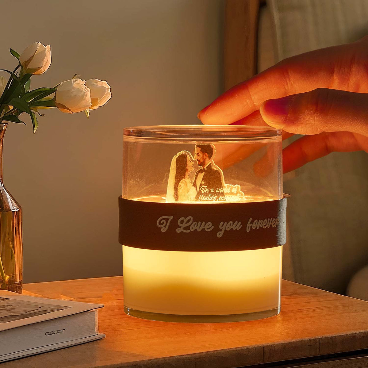 Memorial Gift Customized Night Light Creative Flip Light Acrylic Hourglass Lamp Corporate Campus Anniversary Gift