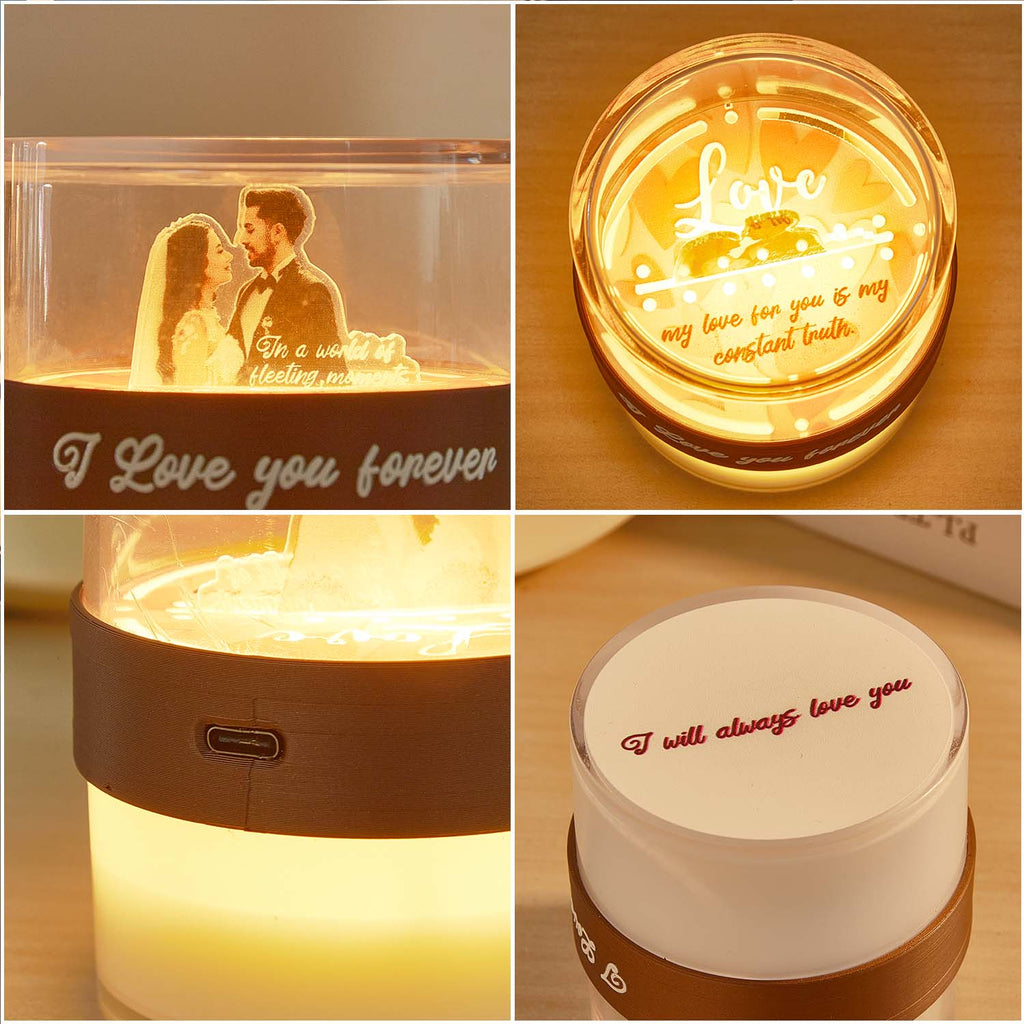 Memorial Gift Customized Night Light Creative Flip Light Acrylic Hourglass Lamp Corporate Campus Anniversary Gift