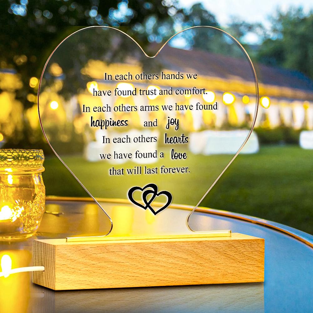 Custom Text Night Light Anniversary Gifts for Her Valentines Day