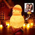 Custom Photo Engraved Night Light Snowman Lamp Christmas Gift - Tap Six Colors