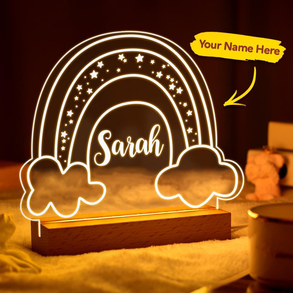 Custom Name Rainbow Table Lamp Bedroom Decor Best Gifts For Kids