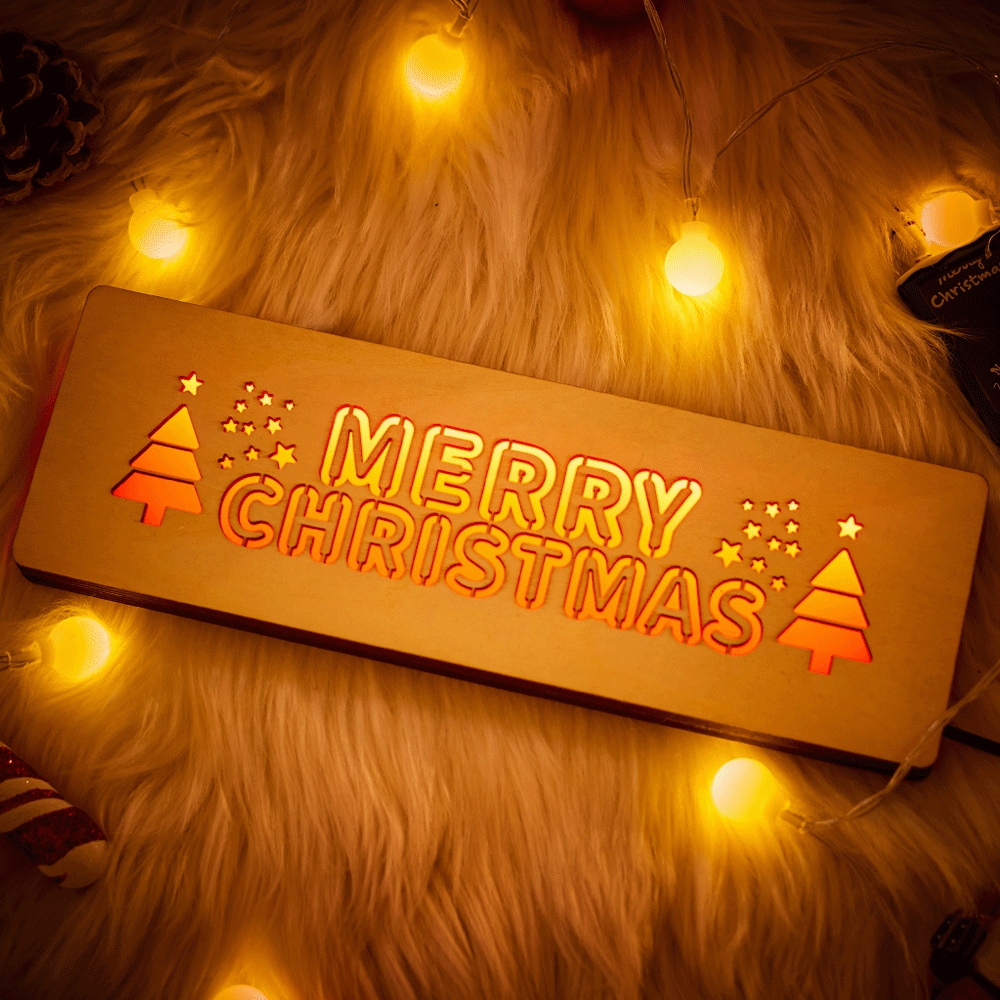 Custom Engraved Christmas Tree With a Variety of Lights Switch for Children Christmas Gifts