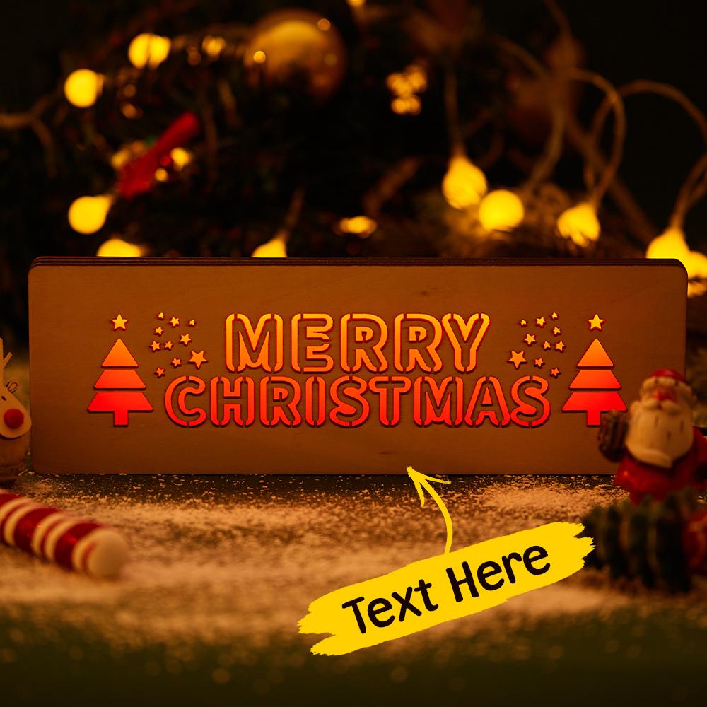 Custom Engraved Christmas Tree With a Variety of Lights Switch for Children Christmas Gifts