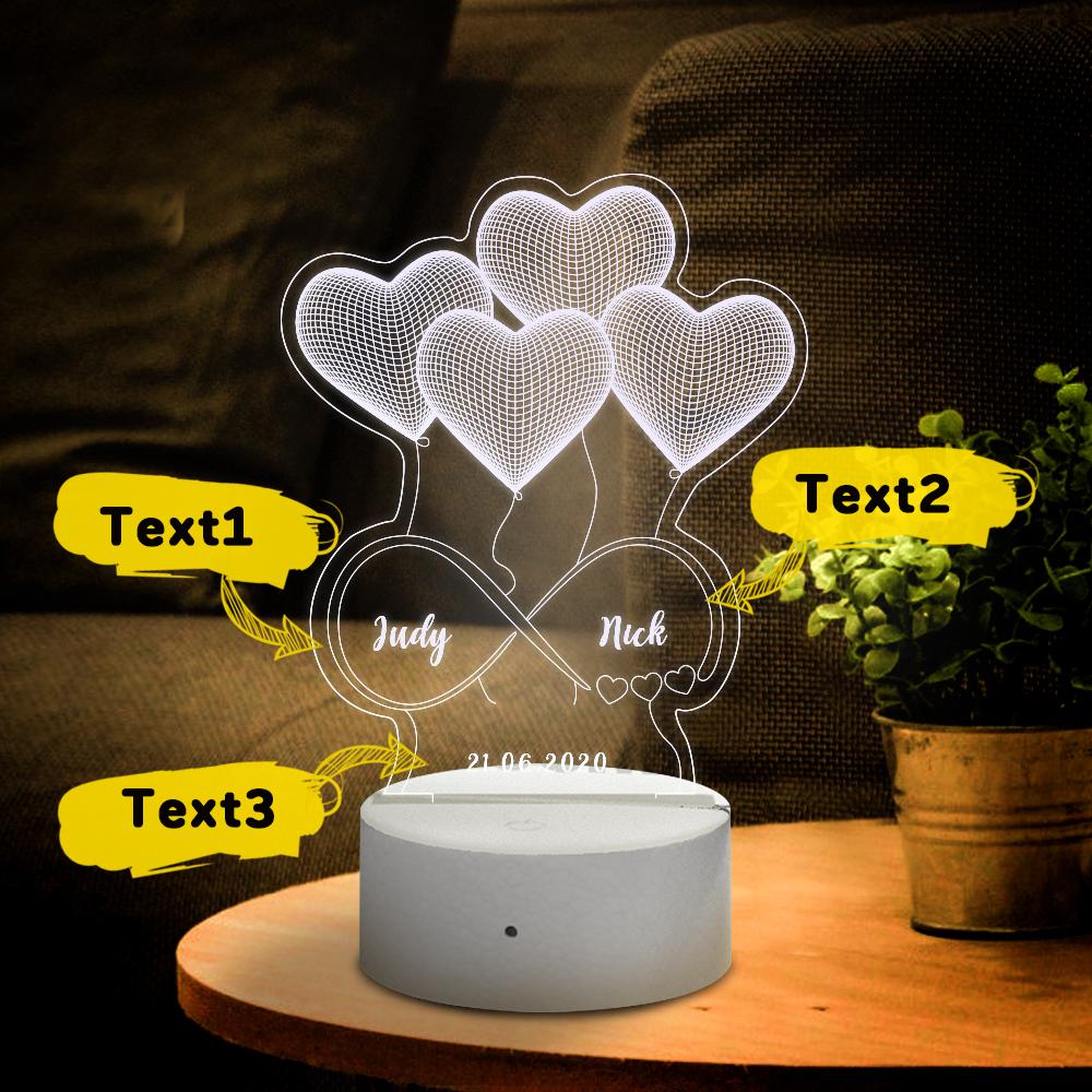 Personalized 3D Illusion Lamp Unique Gift for Mother's Day