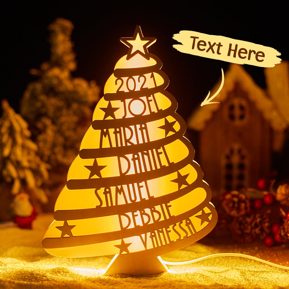 Custom Engraved Family Name Christmas Tree Unique Decorations for Family Christmas Gifts