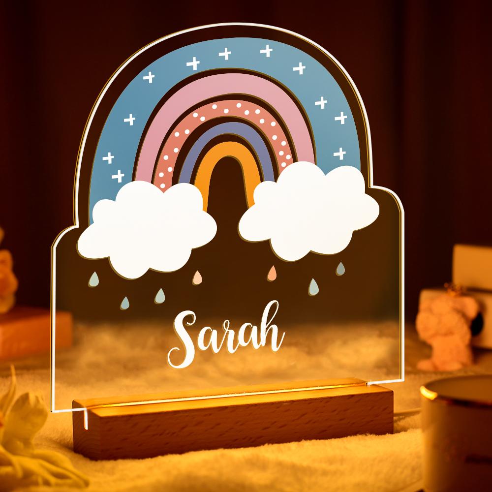 Custom Name Rainbow Night Light For Kids Bedroom Baby Gift