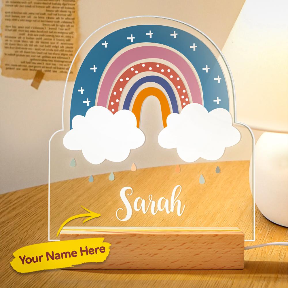 Custom Name Rainbow Night Light For Kids Bedroom Baby Gift