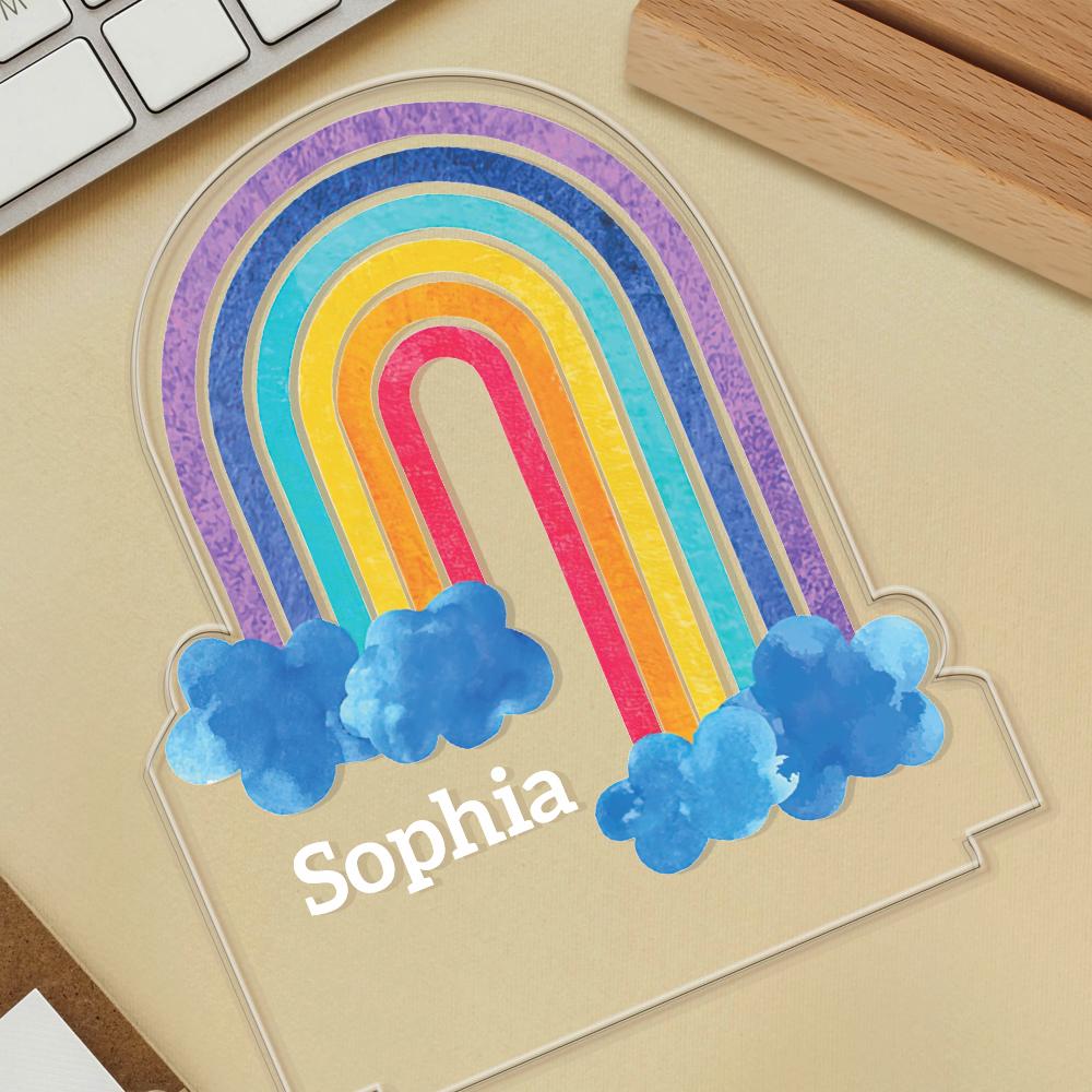 Custom Rainbow Night Light For Kid With Personalized Name Bedroom Baby Gift