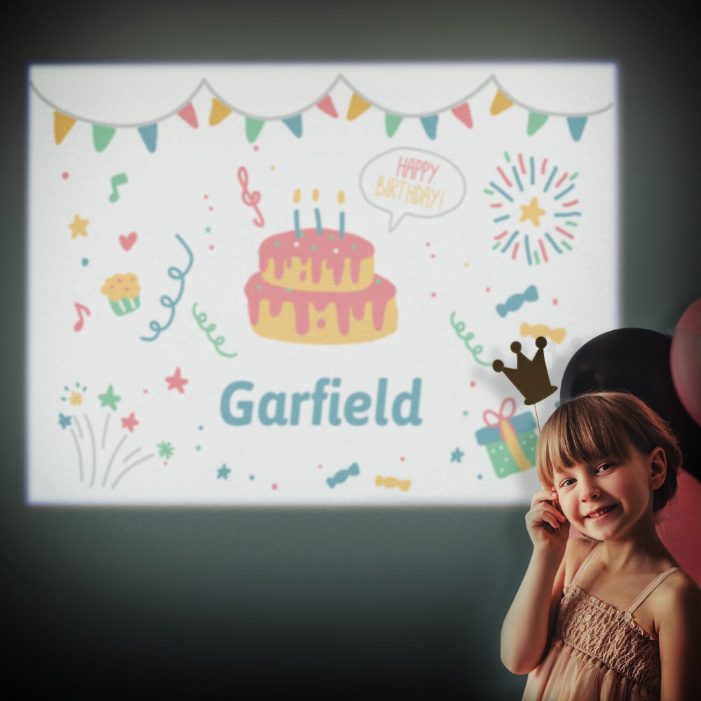Custom Name Happy Birthday Projector Lamp Home Party Decor Atmosphere Light Birthday Gift