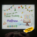 Custom Name Cartoon Grew Up on Time Today Projector Lamp Home Party Decor Atmosphere Light Birthday Gift