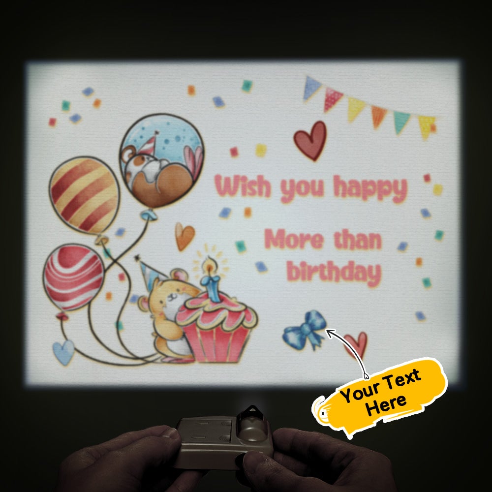 Custom Text Cartoon Balloon Projector Lamp Home Party Decor Atmosphere Light Birthday Gift