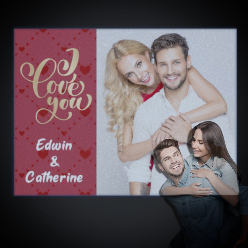 Custom Name Photo Projector Lamp Romantic Red Love Heart Home Party Decor Atmosphere Light Valentine's Day Gift