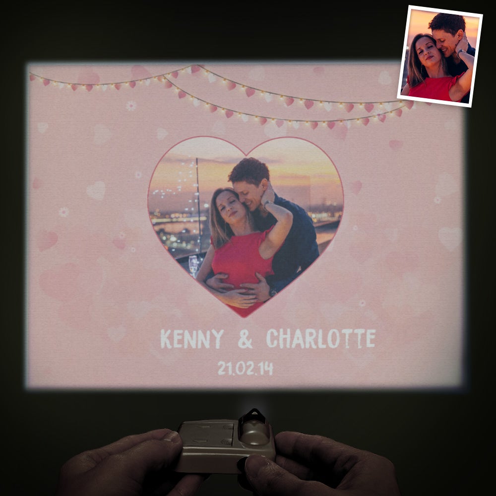 Custom Photo Projector Lamp Romantic Love Heart Home Party Decor Atmosphere Light Valentine's Day Gift