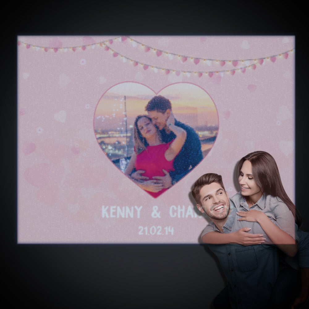 Custom Photo Projector Lamp Romantic Love Heart Home Party Decor Atmosphere Light Valentine's Day Gift