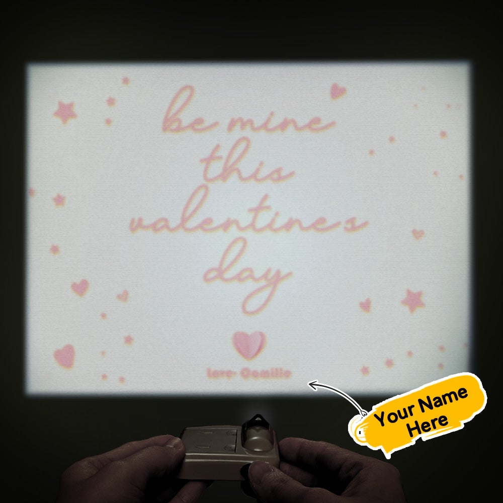 Custom Name Projector Lamp Romantic Pink Star Love Heart Home Party Decor Atmosphere Light Valentine's Day Gift