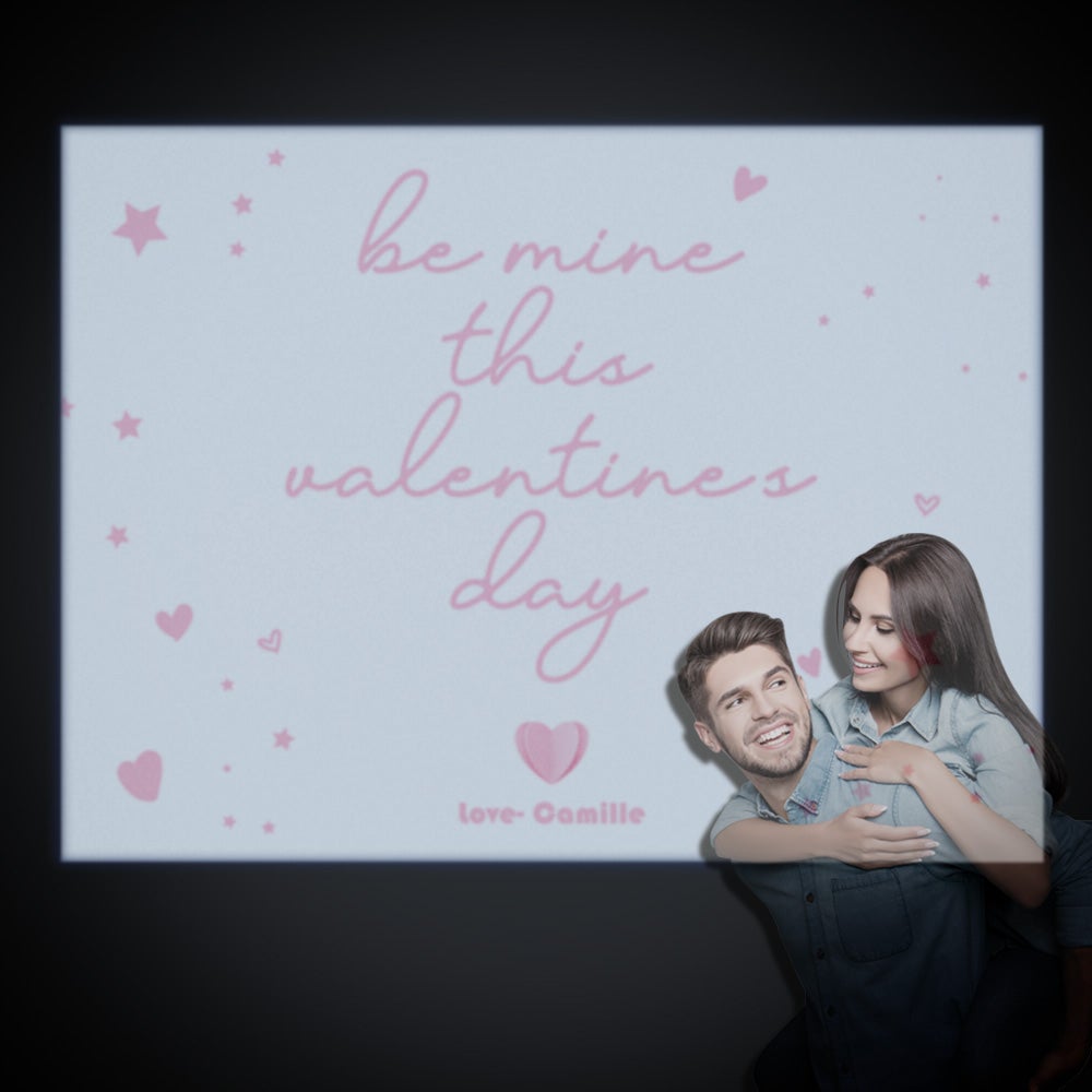 Custom Name Projector Lamp Romantic Pink Star Love Heart Home Party Decor Atmosphere Light Valentine's Day Gift