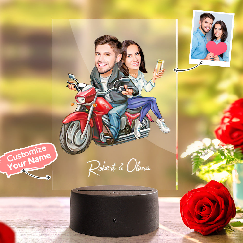 Custom Name and Photo LED Night Light Seven Colors Funny Gift for Her