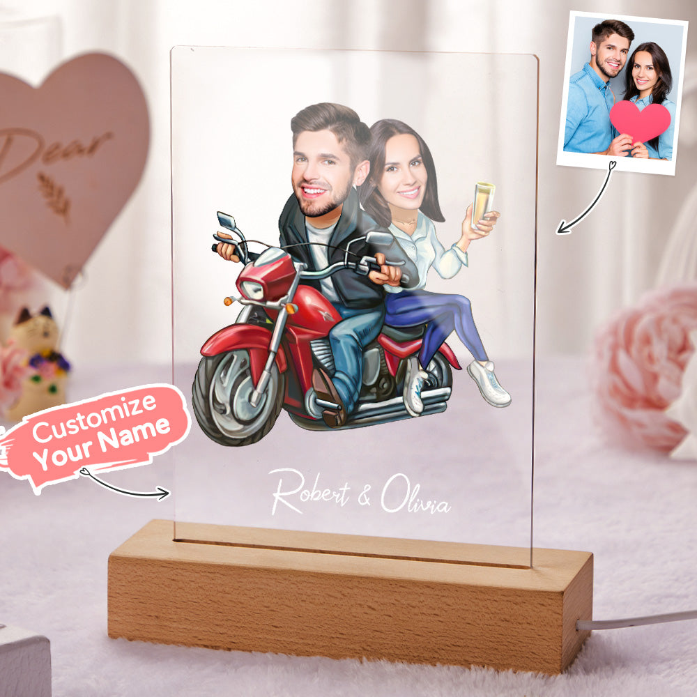 Custom Name and Photo LED Night Light Seven Colors Funny Gift for Her