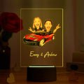 Custom Name and Photo LED Night Light Wooden Base Lamp Funny Gift for Her