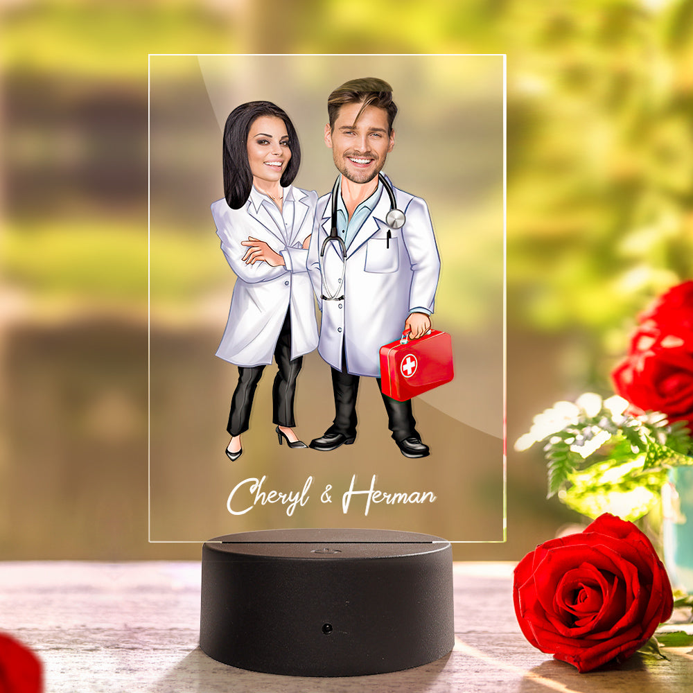 Custom Name and Photo LED Night Light Personalized Acrylic Lamp Seven Colors